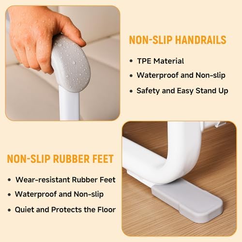 Couch Stand Assist with Handrails, Width and Height Adjustable Stand Assist Aid for Elderly, Up to 400 LBS, Sofa and Chair Lift Assist Devices for Seniors, Disabled and Patients, Gray
