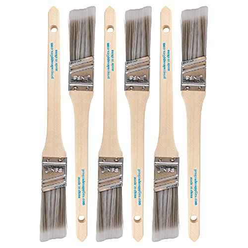 Vermeer Paint Brushes - 6-Pack - 1" Angle Sash Brushes for All Latex and Oil Paints & Stains - Home Improvement - Interior & Exterior Use