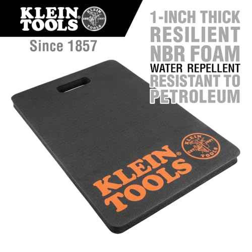 Klein Tools 60135 Kneeling Pads, Adult Men's Soft Thick Closed Cell Soft Foam Professional Tradesman Pro Pads with Handle