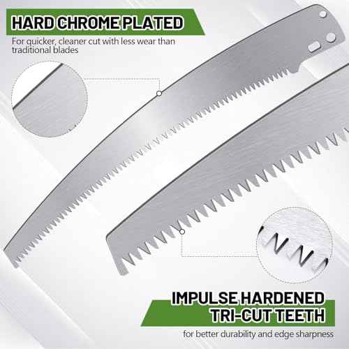 10 Pcs 12 Inch Pole Saw Blade Tree Pruner Replacement Blade Compatible with Corona TP 3841 TP 3811 TP 3714 TP 3712 TP 3702 TP 2712 TP 2612 TP 2512 Pruning Saws Trimmers, 3 Cutting Surface