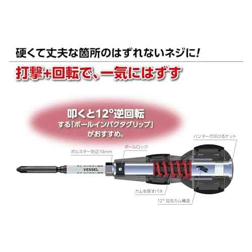 VESSEL 238HW-2 Ball Grip Impactor (With Hasselbit +2 x 100, High Torque)