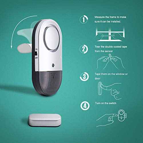 120 DB Loud Door and Window Open Alarm Sensor 5 Pack for Kids, Dementia Patients Safety, Wireless Security Alarms Keep Your Home, Pool, Cabinet, Business Safe