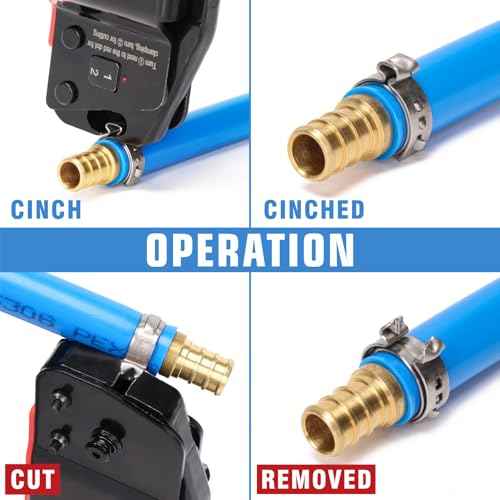 iCrimp ICP-BJ03 PEX Clamp Tool for Cinch and Removal of 3/8-in, 1/2-in, 3/4-in and 1-in PEX Clamp Rings, One-handed PEX Crimping Tool