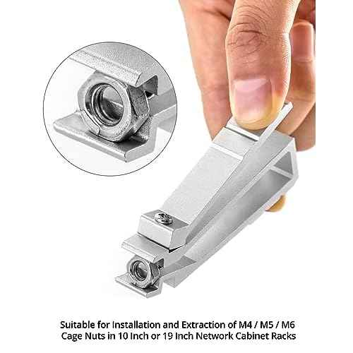 QWORK Cage Nut Insertion/Removal Tool for Installing or Removing Cage Nuts in 19 Inch / 10 Inch Server Room Rack Network Cabinet Racks/Media & IT Equipment, 4 Pack