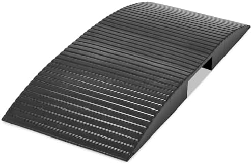 19.7 x 33.9 x 2.8 inch Rubber Curb Ramp Bridge Threshold Ramps for Doorways, Get in and Out of Houses, Wheelchairs/Walkers, Non Slip Indoor Outdoor Patio Transition Ramp
