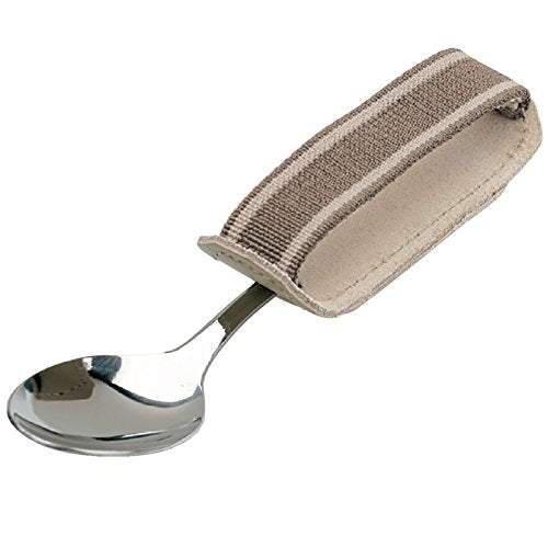 Sammons Preston Universal Cuff, Leather ADL Cuff with Elastic Strap, Holds Utensils or Writing Aids, Makes Mealtime or Other Activities Easier, for Elderly or Individuals with Weak Grip, Small, 2-1/2"
