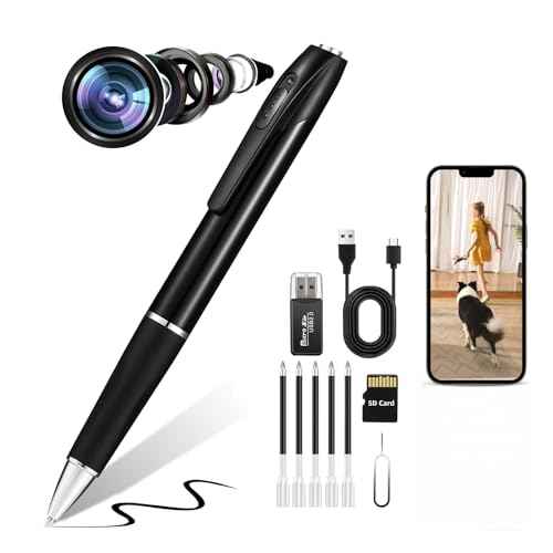 1080P Body Camera Pen,Long Battery Life, Easy to Use, Micro Pen Camera for Capture Every Moment¡¼2025 Upgrade ¡½ (Silver Black)