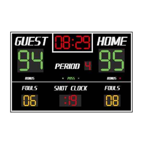SUPERDANT Basketball Scoreboard Wall Stickers Self Adhesive Decals Basketball Scoreboard Wall Decor Vinyl Art Mural Decals Waterproof Decoration for Kids Room Home Living Room Bedroom 37.7x23.6in
