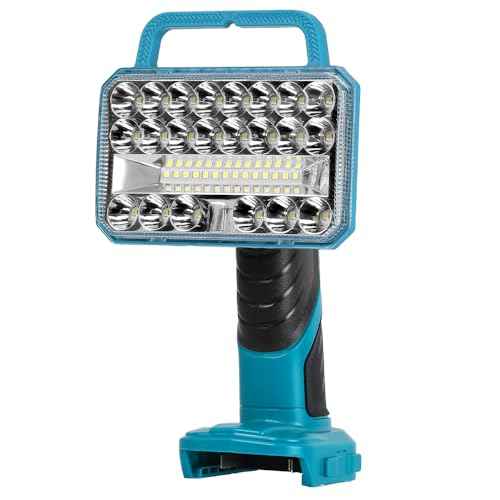 18w Light for Makita 18v Battery, Cordless LED Work Light with 3 Brigntness Modes, 2000lm Portable Flashlight with USB Port and 90 Degree Adjustable Head, Work Light for Indoor Outdoor Use(Only Tool)