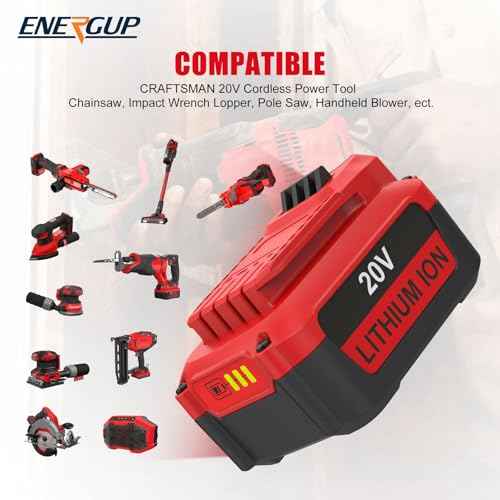 energup 20V 6.5Ah Replace for Craftsman 20V Battery V20 Lithium Battery for CMCB205 CMCB204 CMCB206 CMCB202 CMCB201 for 20V Craftsman Outdoor Power Tools