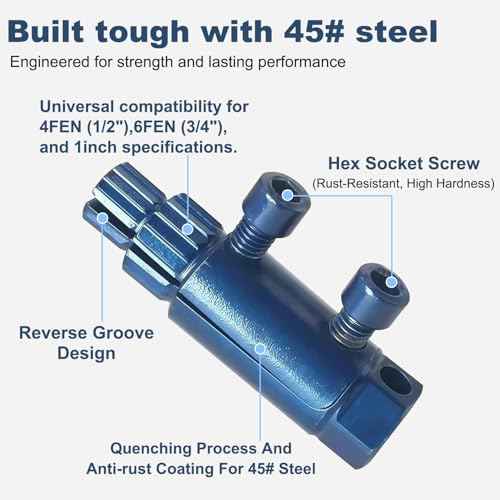 Broken Pipe Extractor Tool, Screw Extractor Set for Pipe Wrench, Faucet Removal Tool for 1/2", 3/4", 1", Stripped Screw Removal Tool for Rusted/Damaged Faucet Bolts & Pipes(Blue)