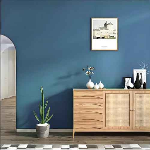 Stickyart Blue Wallpaper Peel and Stick Modern Wallpaper Blue Contact Paper Peel and Stick Self Adhesive Removable Solid Textured Wall Paper for Kitchen Cabinets Drawers Table Wall Coverings 15.8x160