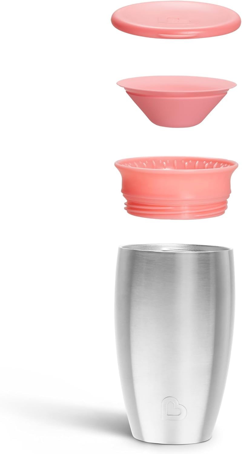 Munchkin Miracle Stainless Steel 360 Sippy Cup (Pink/Purple)