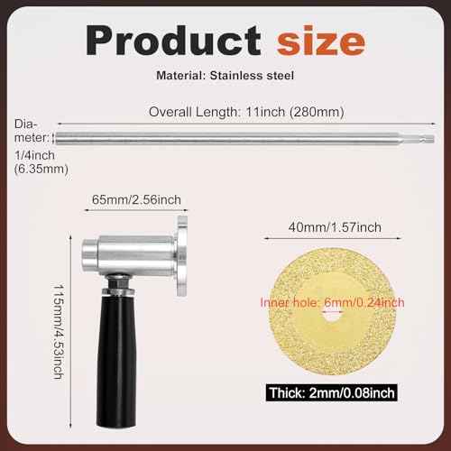 2PCS Pipe Inside Cutter for PVC Pipe with Diamond Grit Cutting Wheel & 1/4" Hex Shank, 7 Inch Adjustable Cutting Depth Stainless Steel Plumbing Cutter Tool Fit for 1-1/2 Inch to 8 Inch Cut