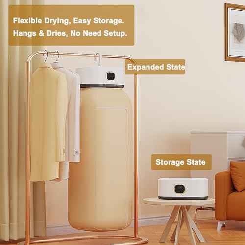Portable Clothes Dryer,Mini Laundry Dryers,Small Compact Foldable Dryer with Adjustable Timer and for Apartment, RV,Travel,Home,School