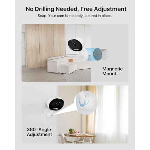 ZOSI Indoor Security Camera, 2Pack 1080P Home WiFi Camera with Phone App, Smart Motion Detection,2 Way Audio, Night Vision,C688 Baby/Pet Monitor,Memory Card/Cloud Storage,Works with Alexa,Plug-in