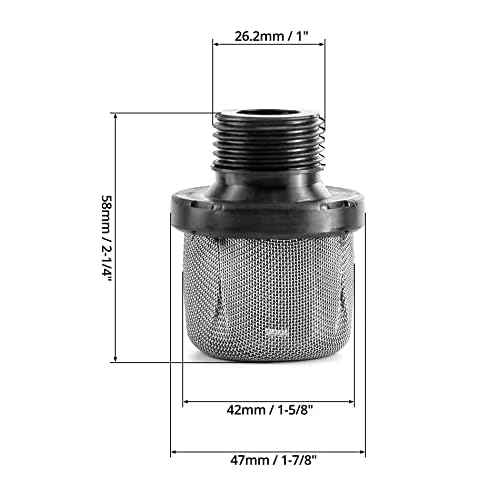 QWORK Airless Paint Sprayer Inlet Strainer, 2 Pcs 3/4 Inch Replacement Inlet Strainer Screen for Airless Paint Spray Gun