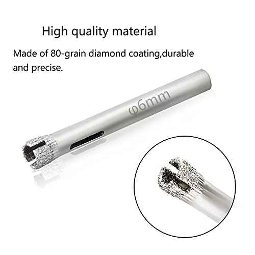 1/4" / 6mm Diamond Hole Saw Drill Bits, Glass Tile Hole Saw - Pack of 15