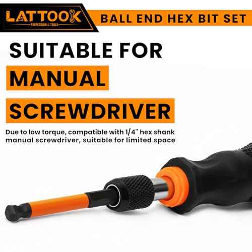 Ball End Hex Head Allen Wrench Drill Bit Set with T Handle Ratchet Driver, 24PCS Metric & SAE Ball End Hex Bit Set Allen Key Bit Set Hex Key Drill Bit Set with T Handle, S2 Steel, 2.5'' Long