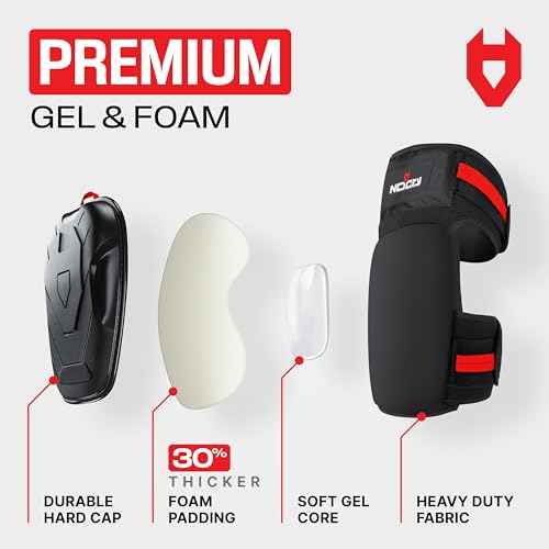 NoCry Professional Gel Knee Pads for Work ? Heavy Duty Anti-Slip Cap, Extra Dual-Layer Foam and Cushion, Reinforced Adjustable Non-Slip Straps, Built-in Hangand Pull Loops, Fits Men Women, Black