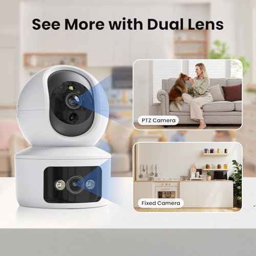 Security Camera, Dual Lens 2.4GHz & 5GHz WiFi Cameras for Home Security Indoor, Pet/Dog/Baby Camera, Security Camera Indoor with 360¡Æ Pan&Tilt, Motion Detection and AutoTtracking, Night Vision