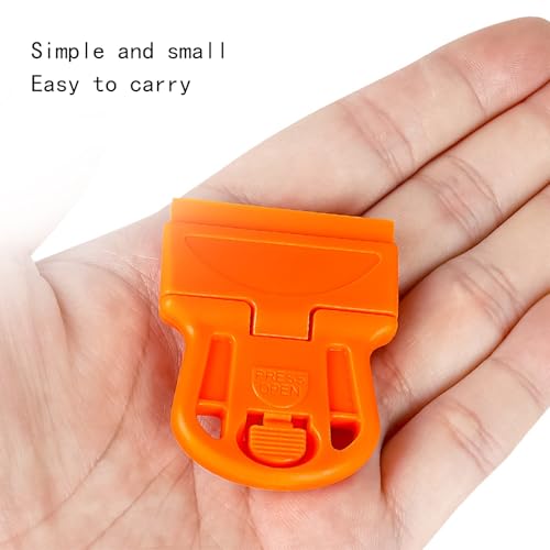 3 Pack Razor Blade Scraper Scraper Tool with Extra 15 Plastic Razor Blades and 15 Metal Blades£¬Adhesive Remover Removing Labels Stickers Taping on Glass Windows£¬Decal Sticker Remover