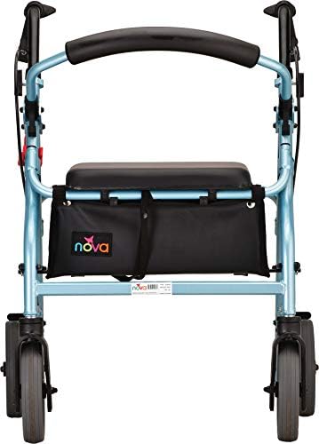 NOVA Medical Products Zoom Rollator Walker with 20" Seat Height, Diamond Blue