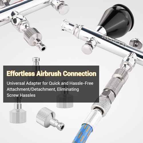 NEOECO Airbrush Quick Disconnect Coupler Release Fitting & Plug, 6pcs 1/8 in BSP Male and Female Connections Adapter Air Brush Accessory