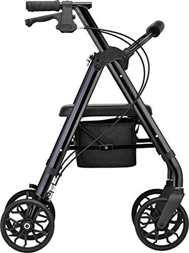 NOVA Star 8 Rollator Walker with Perfect Fit Size System, Lightweight & Foldable, Easy to Lift & Carry, Great for Travel, Color Black