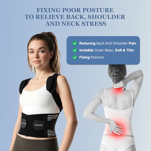 Back Brace Posture Corrector for Women and Men, Shoulder and Back Support Brace, Adjustable Back Straightener Posture Corrector for Pain Relief and Improves Posture (Medium)