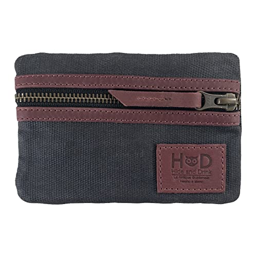Hide & Drink, Multi-Tool Pocket Pouch, Compact Multipurpose EDC Zippered Bag, Mini Camping Tool Case, Waxed Canvas, Knife Holster, Handmade Slim Organizer
