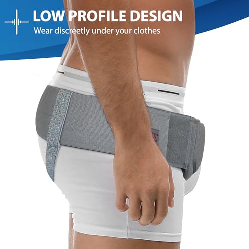 ORTONYX Inguinal Hernia Belt for Men and Women with Removable Compression Pad and Adjustable Waist Strap, Hernia Support Truss for Inguinal, Incisional Hernias, Left/Right Side - Gray L/XXL