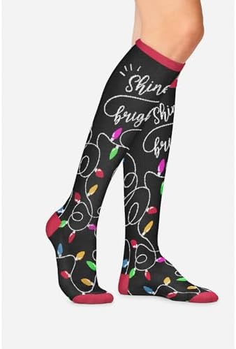 Cherokee Women's 10-15mmHg Compression Socks – Fun Print Knee Highs with Light Support, Soft Feel - PRINTSUPPORT
