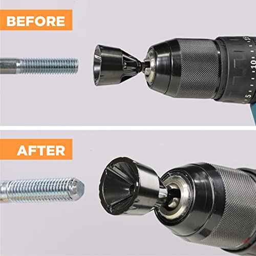 Tungsten Carbide Inner and Outer Deburring External Chamfer Tool Set for Removing Burr, Quick Release Hex Shank Deburring Tool for Metal Rod, Tube, Copper/PVC Pipe