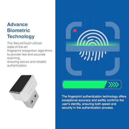 TEC SecureTouch TE-FPA4-MC USB Fingerprint Reader for Windows Hello ? Match-On-Chip (MOC) Encryption, 360¡Æ Sensor, FIDO2 Security Key, 0.23s Fast Login, Password-Free PC Sign-in