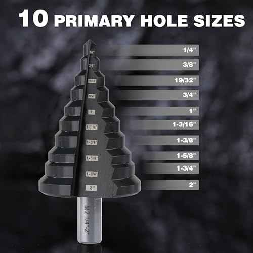 1/4 to 2 Inches M2 HSS Step Drill Bit, Large Unibit for Cutting Holes on Stainless Steel, Metal, Wood & Plastic (2")