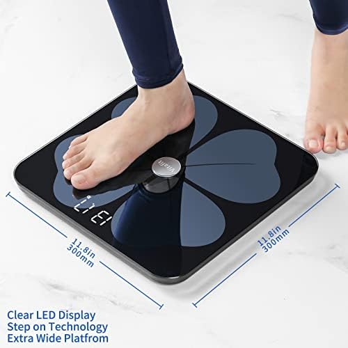 Vitafit Smart Body Fat Weight Scale for Body Composition Monitors, Weighing Professional Since 2001, Digital Wireless Bathroom Scale for BMI Fat Water Muscle with App,400lb, Black
