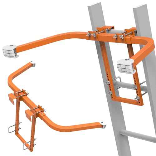Ladder Stabilizer,Extended Ladder Stabilizer Accessory for Roof Gutter£¦Wall,Ladder Stand-Off 450 lbs Heavy Duty Steel Wing Span/Wall Ladder Standoff with Non-Slip Rubber Bottom Pad