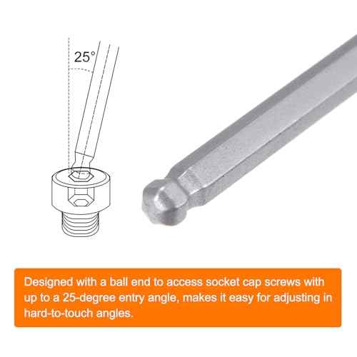 HARFINGTON Ball Head Hex Screwdriver 2mm x 110mm Magnetic Ball End Hexagonal Precision Screw Driver Hex Design Wrench