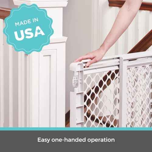 Toddleroo by North States - Stairway Secure Baby Gate: Plastic Baby Gate for Stairs & Doorways - Adjustable Indoor Safety Gate - Made in USA - 27 to 41 Inches Wide - 27 Inches Tall - Ivory