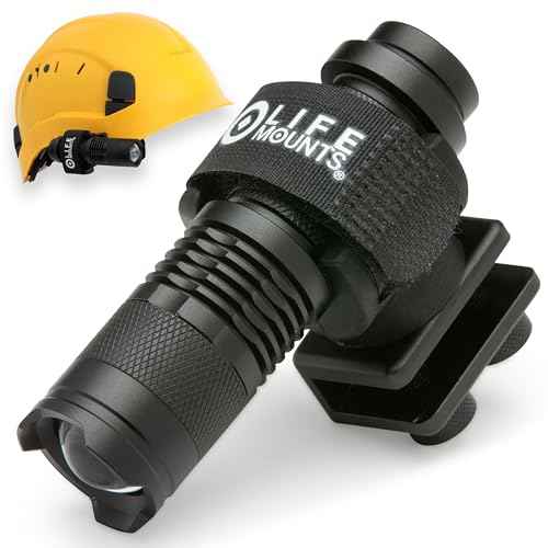 Life Mounts Firefighter Helmet Light - 3.5 in x 1.5 in, White LED - Hard Hat LED Light Mount - 360 Degree Rotation - Weatherproof & Shock-Proof - Quick Detach for Handheld Use