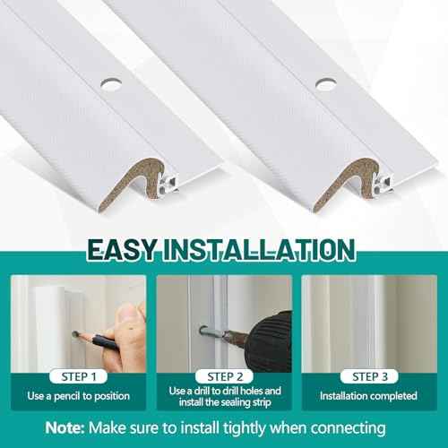 Screw on Door Weather Stripping 42" 36" Weather Stripping Door Seal with Aluminum Carrier and Foam Gasket Exterior Weatherstripping V Shaped Soundproof Seal for Sides and Top(5 Pcs)