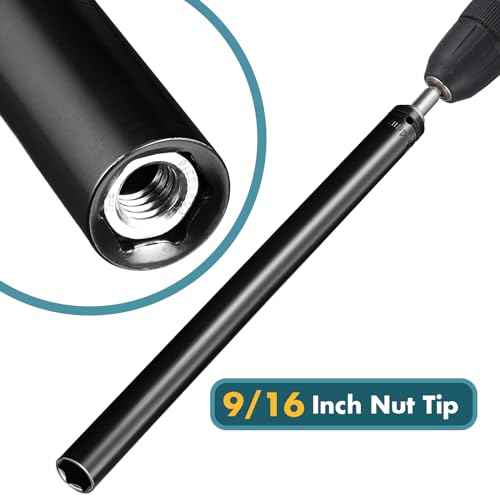 Blulu 9/16"(14mm) Power Nut Driver, Nut Runner Hollow Socket with 1/4" Hex Shank, Fit Long Bolts and Ductwork for Overhead Fastening Applications Operations(2 Packs,10 Inch)