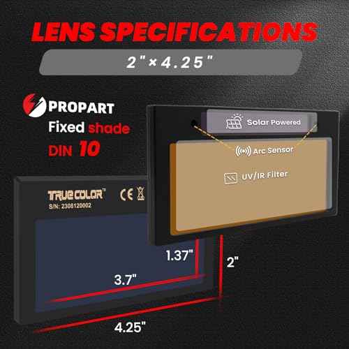 Shade10 | 2¡¿4 1/4 Auto Darkening Welding Lens | Blue Puddle Technology Welding Lens | Compatible with 2¡¿4.25 Welding Helmets | Welding Lens 2¡¿4 1/4 (Gold)