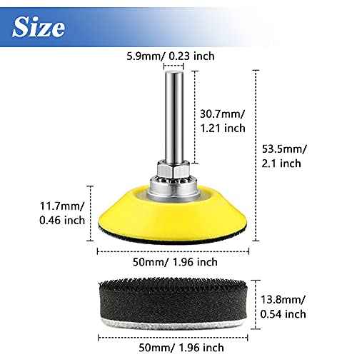 Mesee 2 Packs 2 Inch Hook & Loop Sanding Backing Pads with Soft Foam Layer Buffering Pad, 1/4 inch Shank Sanding Discs Pad Adapter Replacement Kit for Air Die Grinder Sander Rotary Tool