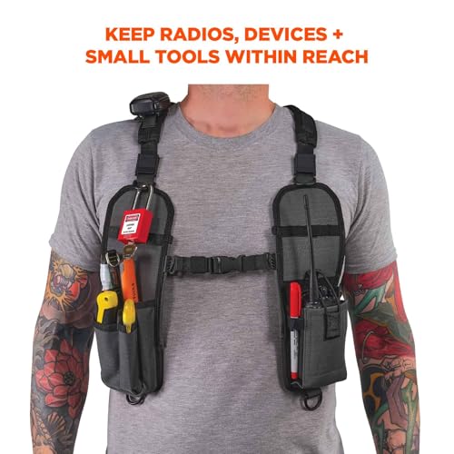 Ergodyne Squids 3144 Dual Shoulder Radio Holster Harness for Barcode Scanners