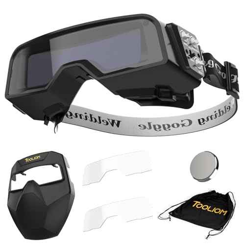 TOOLIOM Welding Goggles Auto Darkening True Color & Detachable Eye Protection Safety Goggles Face Shield Helmet Welding Glasses Welder Mask for Grind Cut TIG MIG Stick