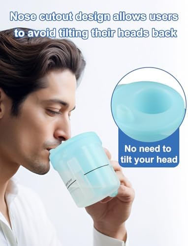 Dysphagia Cups for Adults 5cc 10cc 15cc, Limited Slow Flow Dysphagia Regulating Drinking Cup for Elderly People with Swallowing Disorders, Prevent Choking and Aspiration (Light Blue)