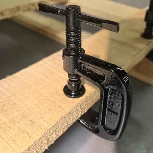 1-Inch C-Clamp Set, Heavy-Duty Cast Iron C-Clamps with 0.8-Inch Throat for Woodworking, Welding, and Building(4Pcs)