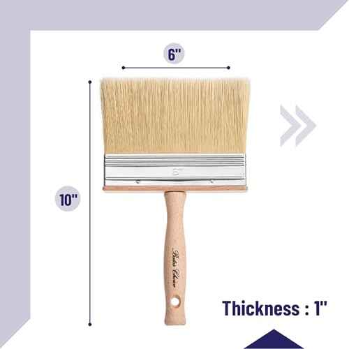 Bates- Deck Stain Brush, 6 Inch, Wooden Handle, Stain Brushes for Wood, Deck Brush, Large Paint Brushes